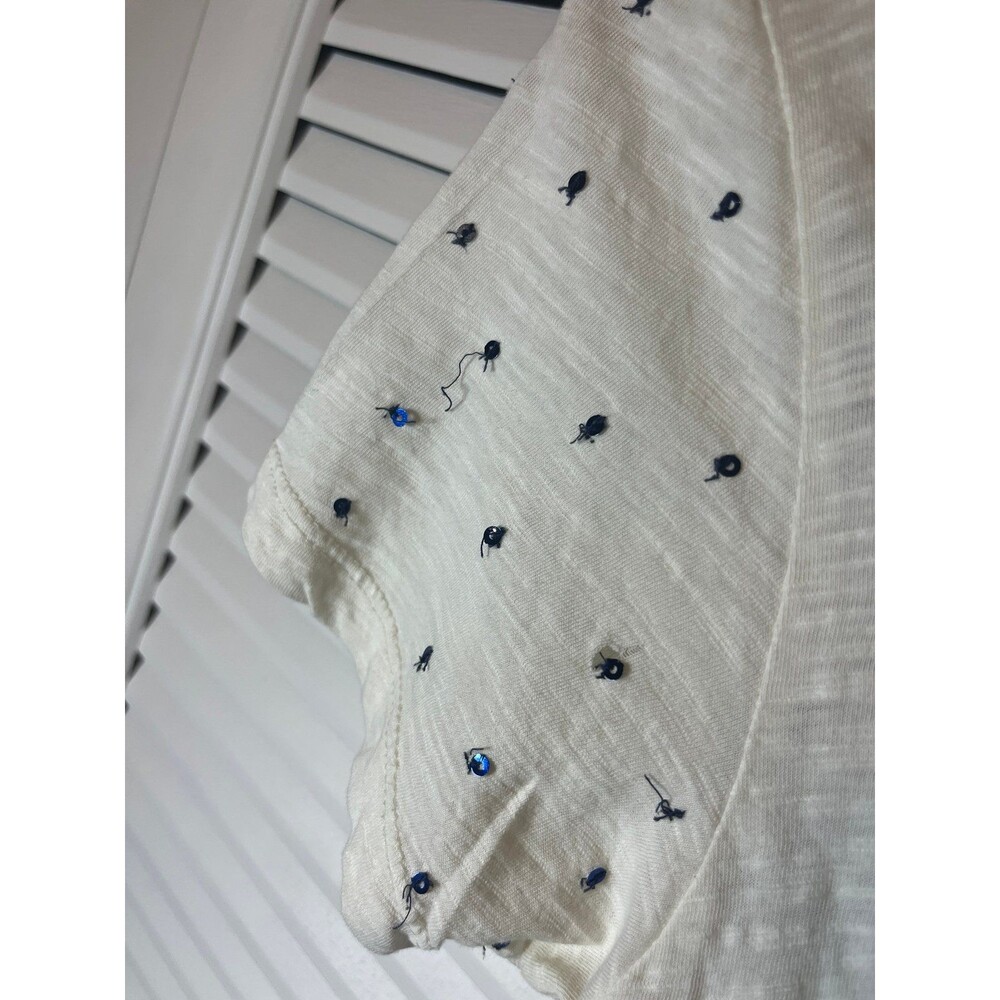 Lucky Brand Women's White T-shirt with Black Floral Print - Picture 6 of 6